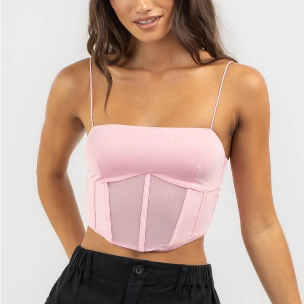 Blush pink corset top - women’s small - papermoon - never worn